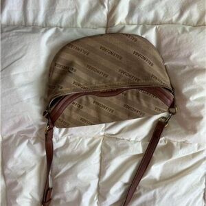 Balenciaga Tan and Brown Logo Crossbody